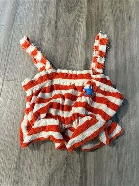 Red and White Striped Kids Tank Top Romper - Unbranded
